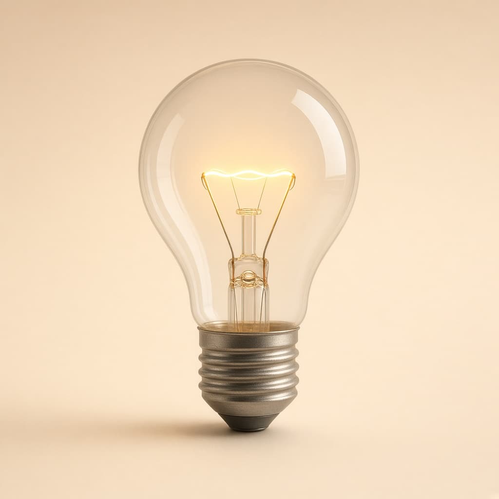 Glowing light bulb
