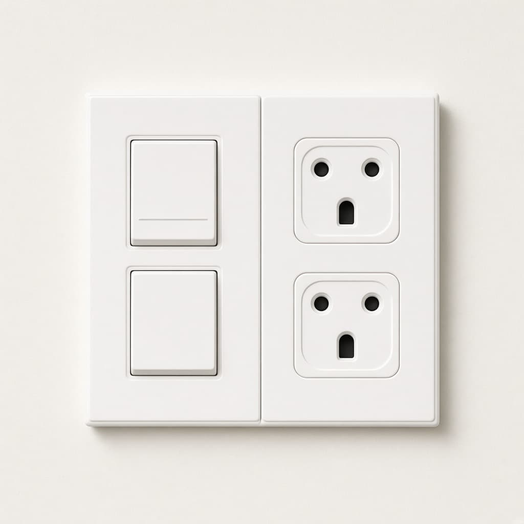 Wall switches and a double socket